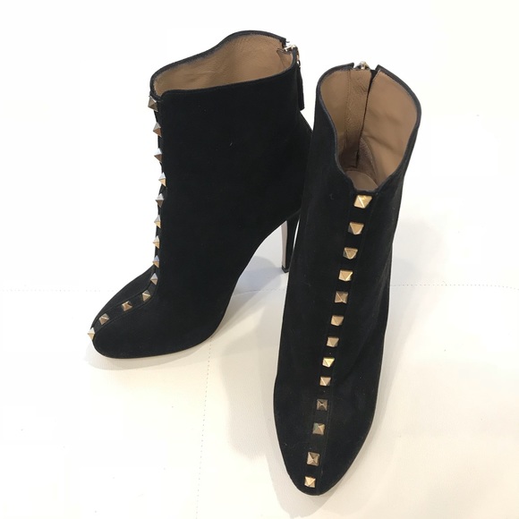 VALENTINO Suede Rockstud Booties Sz 40 - Picture 2 of 6